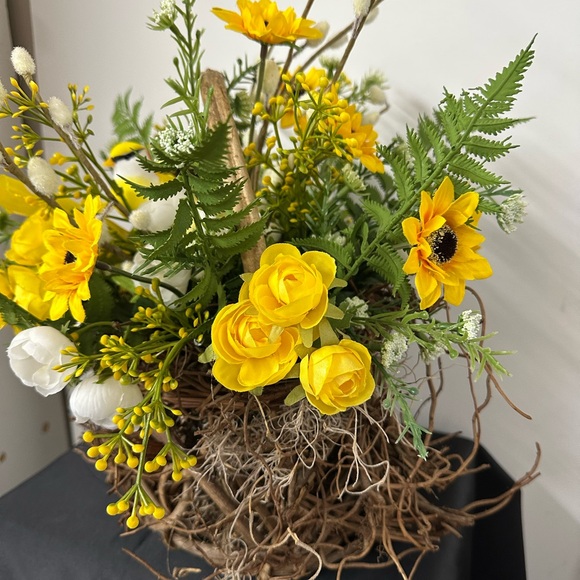 Yellow Spring Floral Basket - Picture 2 of 4